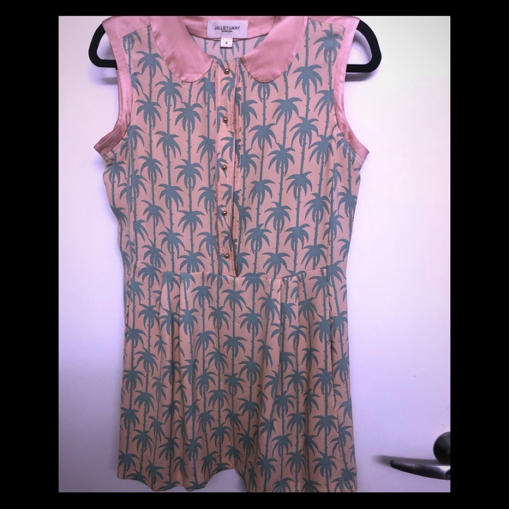 Blush and mint palm print dress